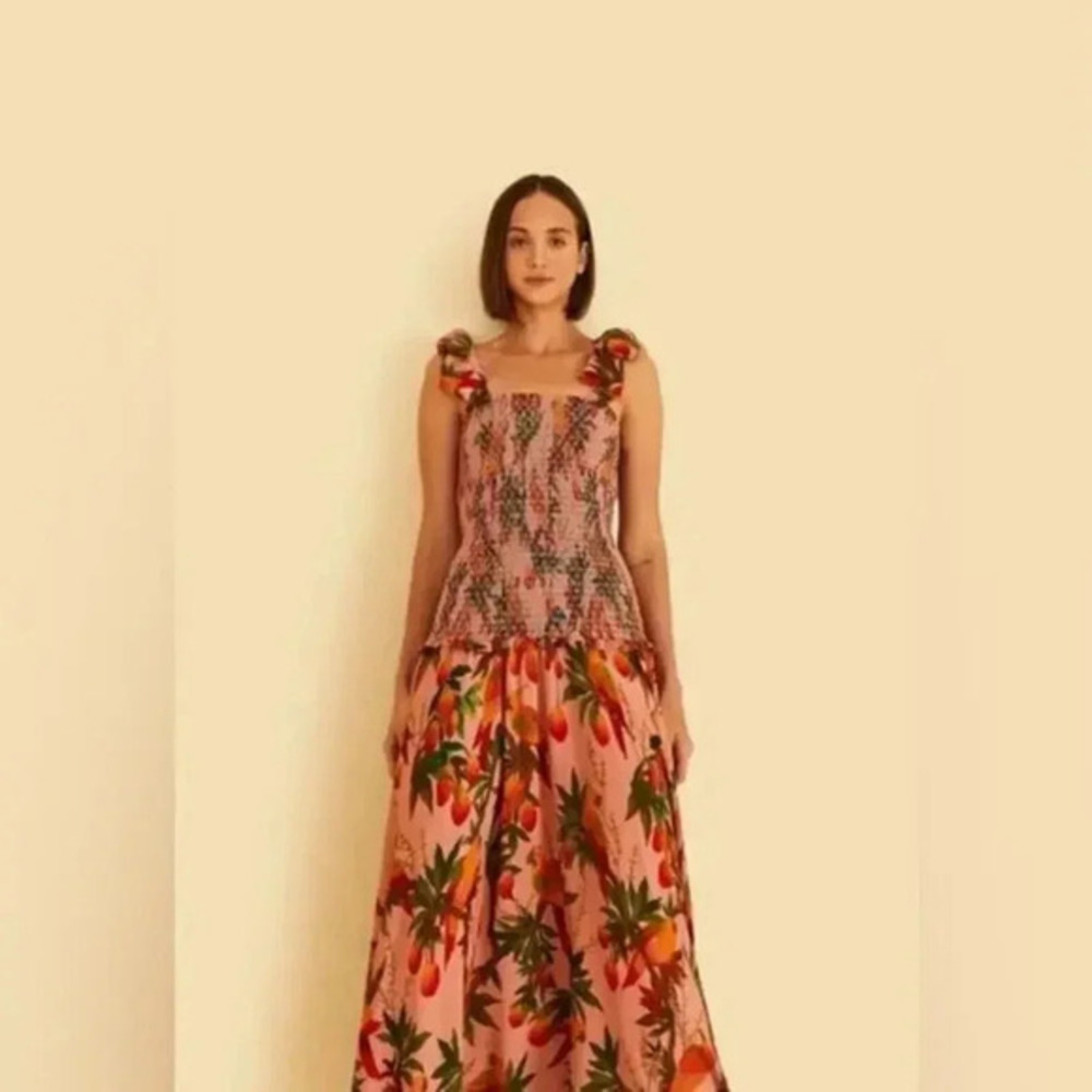 NEW FARM RIO NORDSTROM PINK MANGO TREES MAXI DRESS SIZE XS B1907